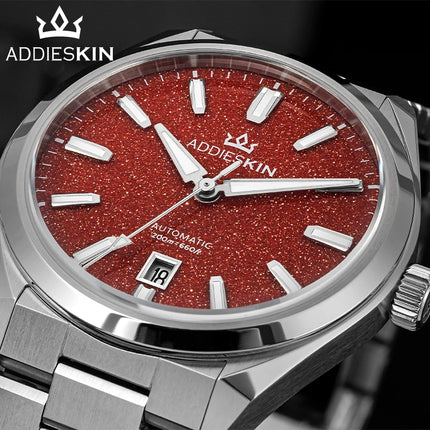 ADDIESKIN K010 Men's Automatic Watch Natural Stone Dial Tiger Eye Turquoise Goldstone Sapphire Crystal Miyota 9015 BGW9 Luminous