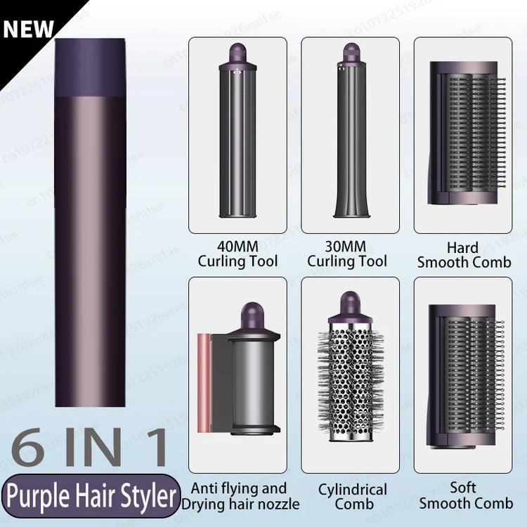 SenCiciMen 6 in 1 Professional Hot Air Styler Negative Ion Multi Hair Styler Set for Auto Curling Hair Styling Tools For Fast Drying, Curling, Volumizing &  Smooth Best Gift for Women