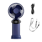 Ventilatore Portatile 3 in 1 Pieghevole USB Ricaricabile Mini Ventilatore da Tavolo con Display Digitale LED 5 Velocità Regolabili 90° °   Ventilatore Inclinabile per Casa, Ufficio e Esterni