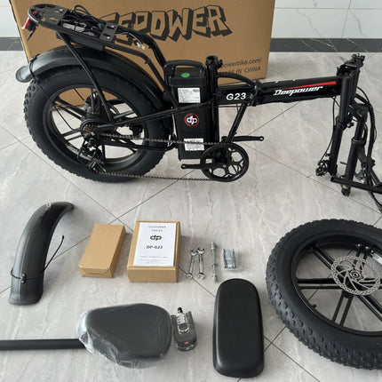 DEEPOWER G23 Bici Elettrica Pieghevole per Adulti, Motore ad Alta Coppia 90N·m, Batteria LG 48V 35Ah, Freni a Disco Meccanici, Pneumatici Fat 20×4.0, E-Bike Fuoristrada a Lunga Autonomia