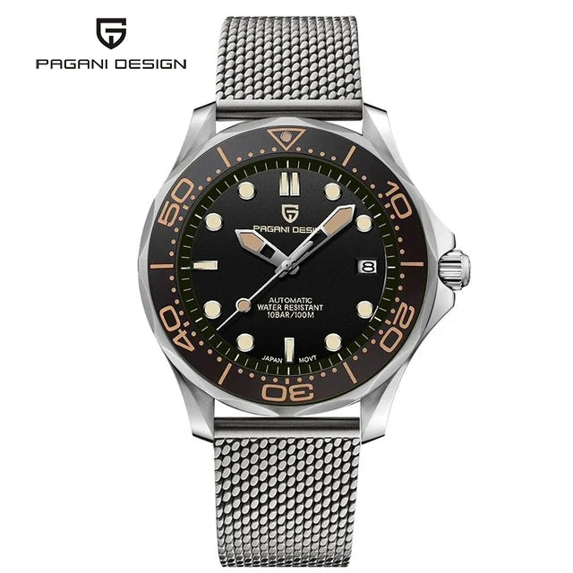 PAGANI DESIGN 2026 Nuovo Orologio da Uomo 007 di Lusso Meccanico Automatico Subacqueo Impermeabile con Vetro Zaffiro AR e Lancette Luminose Spedizione Locale
