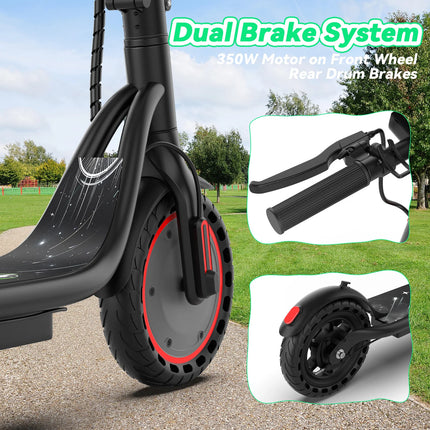 EU Stock Foldable Portable 350W Electric Scooter 19MPH Max Speed 12 Miles Long Range 36V5.2AH Battery Three Speed Adjustment App Control Max Load 120Kg 8.5 Inch Solid Rubber Tire IPX4 Waterproof For Daily City Commuting