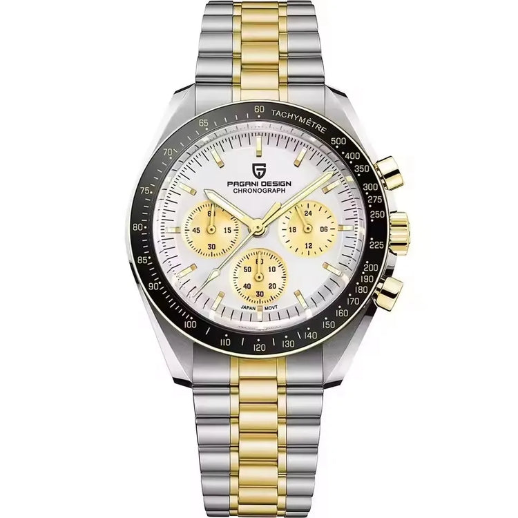 PAGANI DESIGN Nuovo Orologio da Uomo di Lusso al Quarzo con Vetro Zaffiro AR, Cronografo Sportivo Impermeabile 500 ATM, Movimento Giapponese, Luminoso, in Acciaio 316L
