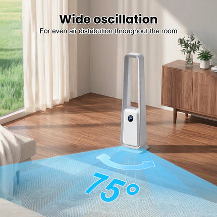 Ventilatore 3-in-1 con opzioni selezionabili: DC con luce, DC senza luce o AC; modalità naturale, normale e sleep.
