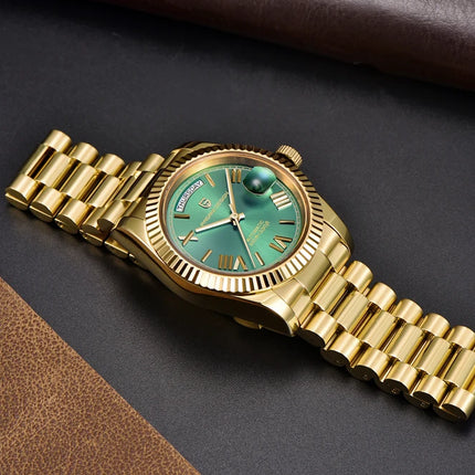 Orologio automatico di lusso Blue DESIGN Ice Blue per uomo, orologio da polso meccanico in acciaio inossidabile, impermeabile, vetro zaffiro AR, consegna locale