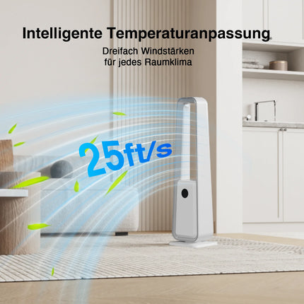 Ventilatore 3-in-1 con opzioni selezionabili: DC con luce, DC senza luce o AC; modalità naturale, normale e sleep.