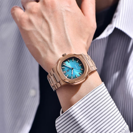 PAGANI DESIGN Orologio da uomo 40MM Orologio automatico di lusso in oro per uomo Orologio meccanico AR Zaffiro resistente con chiusura luminosa