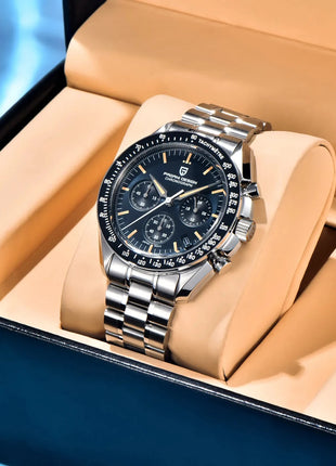 PAGANI DESIGN Nuovi orologi da uomo, orologio al quarzo di lusso, cronografo di precisione, vetro zaffiro AR, resistente all'acqua fino a 100M, orologio business 2026, spedizione locale UE