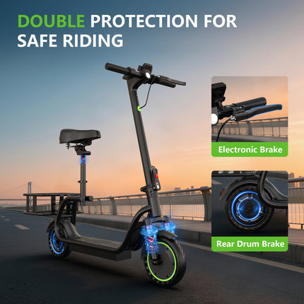 EU Stock 350W Electric Scooter 19 MPH Range Up To 25 Miles Smart App Control Three Speed Settings 8.5 Inch Solid Rubber Tires For A Comfortable Ride—Perfect For Daily Grocery Runs And Commuting