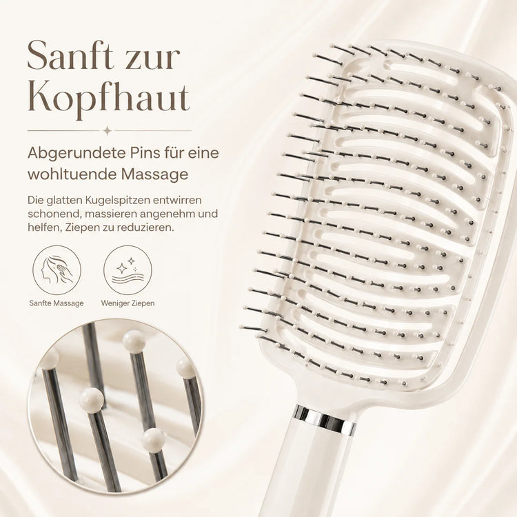 Hair Comb Air Cushion hairbrush For WOMEN'S, Paddle Brush Flexible (Flexible Rounded Bristles, Untangling Brush & Massage Brush For Long Short Curly Straight And Wet Hair gift For Women For Christmas birthday & Valentine's Da