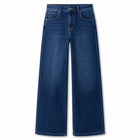 Woman High Waist Wide Leg Jeans Dark Blue Classic Wash Denim Elastic Soft Fit Modern Casual Ideal For Daily Outing And Urban Look Values The Silhouette Hails Legs YW1190