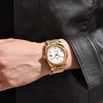 Nuovo Orologio da Uomo PAGANI DESIGN D36 in Oro Rosa, Lussuoso Automatico Meccanico Impermeabile con Vetro Zaffiro AR, Acciaio Inossidabile, Data, Regalo per Uomo