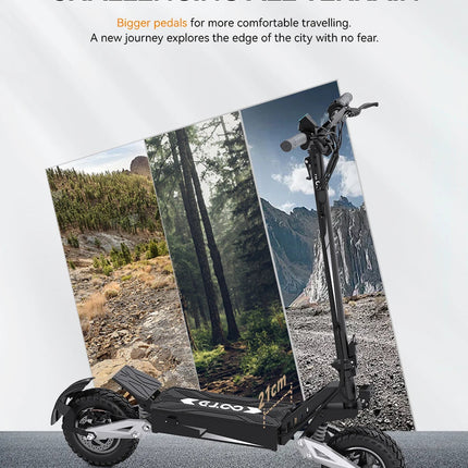 Monopattino Elettrico Pieghevole per Adulti OOTD T10, Motore Max 900W e Batteria 18Ah, Autonomia 45-60km, Ruote All-Terrain da 11 Pollici platinumshop