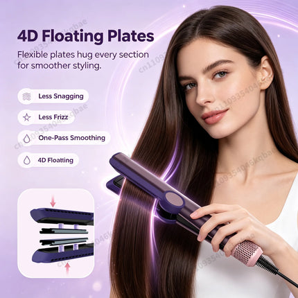 SenCiciMen 2 in 1 Air Straightener & Hair Dryer Negative Ion Flat Iron Salon-Quality Results For Lock in Moisture & Shine Hair Hot Styling Tools For Women Gift