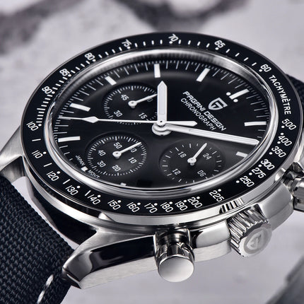 PAGANI DESIGN Serie Planetaria Saturn Light Tan Orologio al Quarzo da Uomo Cronografo Veloce con Vetro Zaffiro AR Orologio da Polso Uomo Novità 2026