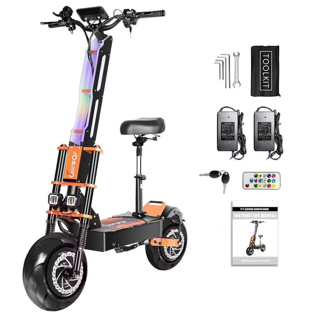 Monopattino Elettrico EU X8 per Adulti, 8000W Doppio Motore, 60V 38AH, Ruote da 14 Pollici, Fuoristrada, Velocità Massima 100KM/H, Autonomia Massima 120KM, Carico Massimo 200kg