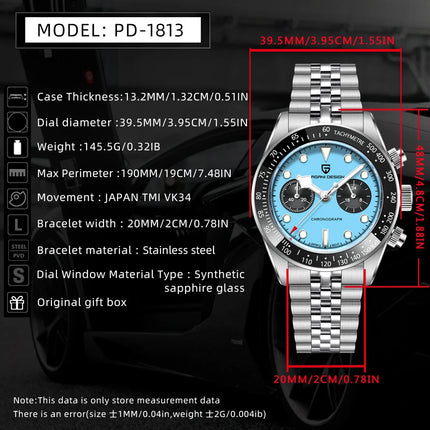Nuovo Orologio da Uomo PAGANI DESIGN Panda 2026, Marca di Lusso, Orologio al Quarzo, Cronografo Sportivo, Ghiera in Ceramica, Vetro Zaffiro AR, Luminoso, Impermeabile, in Acciaio Inossidabile