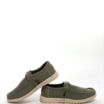 Scarpe casual da uomo in tela con punta a mocassino, leggere e comode, per tutti i giorni