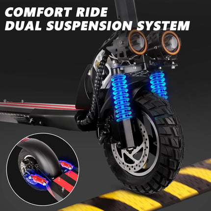 Monopattino elettrico SUNNIGOO per adulti, 10 pollici, fuoristrada, batteria al litio 48V, velocità massima   Monopattino Elettrico Pieghevole con Sedile, 45km/h, Lunga Autonomia, Potente Capacità di Salita, Portatile