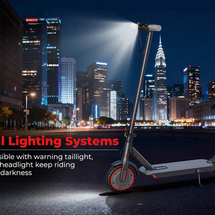 Monopattino elettrico da 350W con stock UE, velocità massima di 19 MPH, autonomia fino a 20 miglia, pneumatici solidi da 8,5 pollici antiscivolo e ammortizzanti, telaio in lega di alluminio, capacità di carico massima di 12