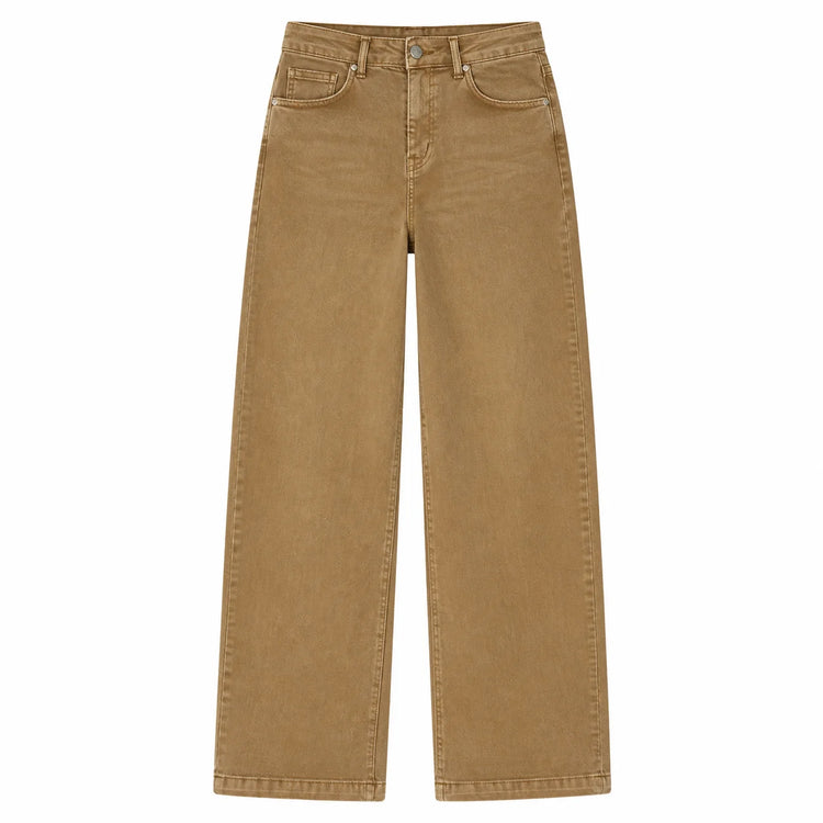Women's Jeans Wide Waist High Leg Denim Khaki Washed Elastic Straight pants Wide Slimming Effect Hides Casual City Work & Leisure Hides YW‑1643