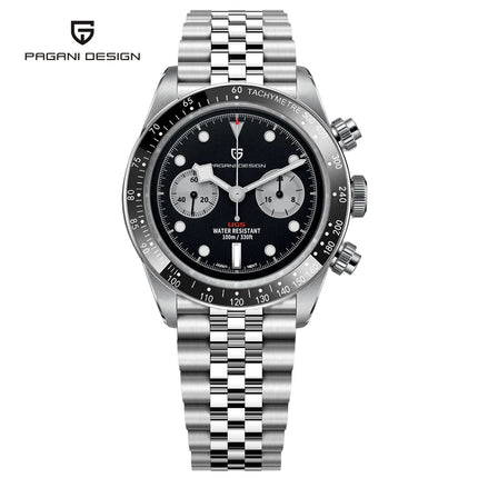 Nuovi orologi da uomo Panda DESIGN, orologio al quarzo di lusso Panda, cronografo sportivo da uomo, cronografo con vetro zaffiro, lenti AR, ceramica, leggero, impermeabile, in acciaio inossidabile, orologio da uomo, idea rega