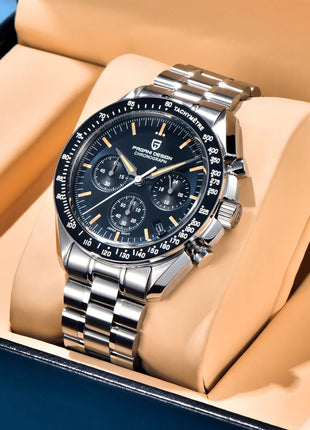 Nuovo orologio da uomo PAGANI DESIGN Saturn, orologio al quarzo di lusso da uomo, cronografo sportivo, vetro zaffiro AR, vetro ceramico luminoso, impermeabile, acciaio inossidabile, regalo ideale