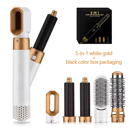 5-In-1 Hair Dryer Styling Set Professional Home Styling Tools Curling Iron Hot Air Comb Straightener Multifunctional Hair Salon