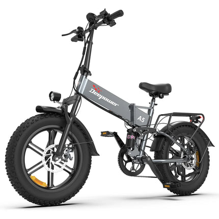Bicicletta Elettrica Pieghevole DEEPOWER A5 1500W, LG Batteria Rimovibile 48V 15.6Ah, Bici Elettrica All-Terrain da 20 Pollici, E-Bike per Pendolari Urbani