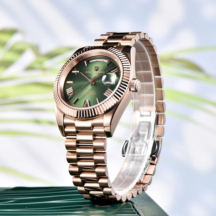 Nuovo orologio da uomo DESIGN PAGANI, orologio automatico di lusso in oro rosa per uomo, orologi meccanici con bracciale, specchio in zaffiro AR, impermeabile, con data, regalo per uomo d'affari