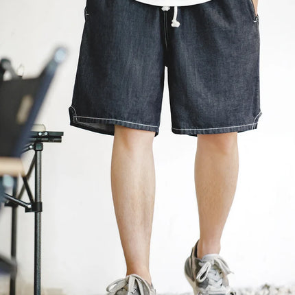 Maden Summer Casual Ice Jeans uomo pantaloncini di Jeans Cool Fit pantaloni larghi a gamba dritta pantaloni corti estivi da uomo