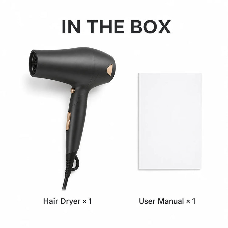 Professional Foldable Travel Hair Dryer 2000W, 3 Temperature and 2 Speed Levels, Hot and Cold Air, Compact Ergonomic Design, 220-240V Voltage for Home and Vacation, Model G-608