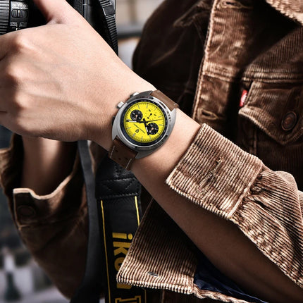 PAGANI DESIGN Nuovo Orologio da Uomo Turtle Back Cronografo al Quarzo con Vetro Zaffiro e Bracciale, Movimento Giapponese VK63, Spedizione Locale