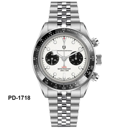 PAGANI DESIGN Nuovo orologio da uomo Panda, orologio sportivo cronografo al quarzo di lusso, vetro zaffiro AR, luminoso, impermeabile, consegna locale UE