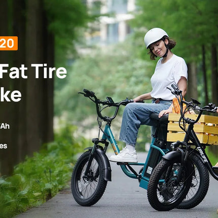 Bicicletta Elettrica URLIFE E20 per Adulti, Motore da 1000W, Batteria Rimovibile e Bloccabile da 48V 13Ah, Pneumatici Fat da 20 Pollici 3.0, Cambio Shimano a 7 Velocità, Velocità Massima 25KM/H, Doppio Freno a Disco, Ammort