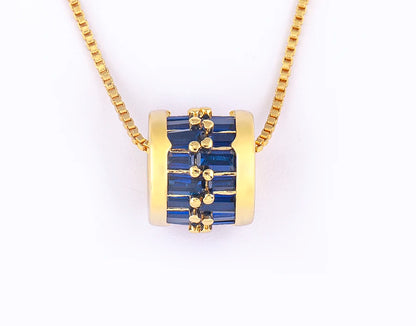 AIBEF Daily Wear collana con ciondolo rotondo con cerchio di strass temperamento alla moda gioielli semplici e versatili regalo di accessori di lusso