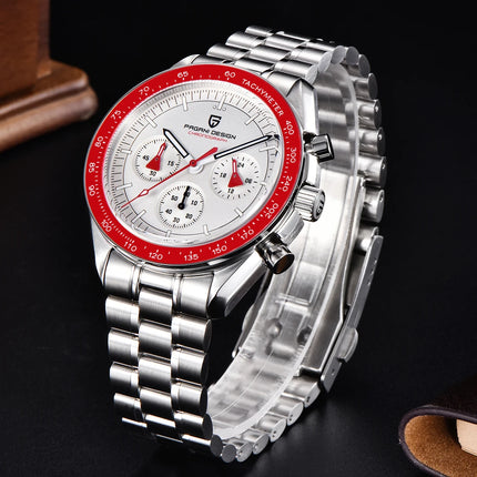 PAGANI DESIGN 2026 Nuovo Orologio da Polso da Uomo Rosso di Lusso al Quarzo Cronografo Automatico con Data Impermeabile Spedizione Locale