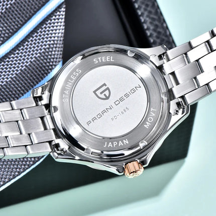 PAGANI DESIGN Orologio subacqueo automatico di lusso verde da uomo, Nuova collezione, Orologio meccanico MIYOTA 8215 da uomo, Spedizione locale