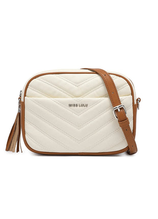 Elegante borsa a tracolla KONO in pelle PU con nappe a forma di V, compatta e versatile, perfetta per l'uso quotidiano e come regalo.