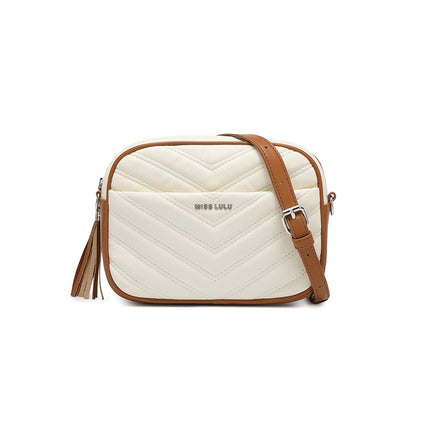 Elegante borsa a tracolla KONO in pelle PU con nappe a forma di V, compatta e versatile, perfetta per l'uso quotidiano e come regalo.