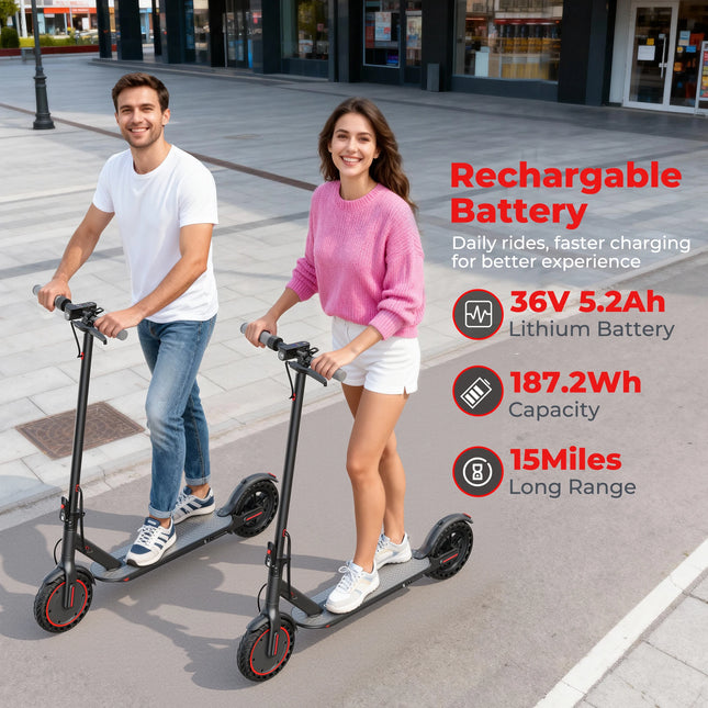 Monopattino elettrico da 350W con stock UE, velocità massima di 19 MPH, autonomia fino a 20 miglia, pneumatici solidi da 8,5 pollici antiscivolo e ammortizzanti, telaio in lega di alluminio, capacità di carico massima di 12