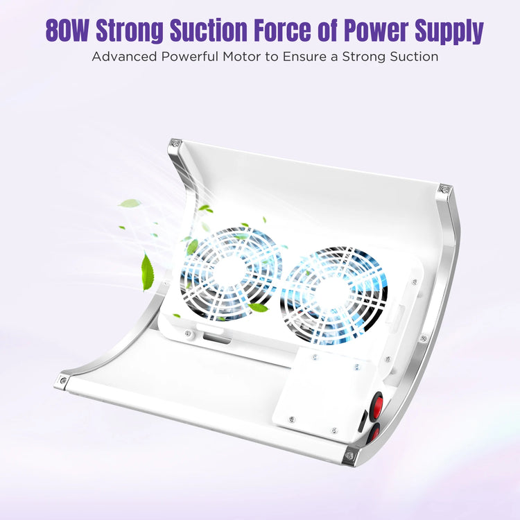 Professional Portable Multi-function 80W Nail Dust Removal Lighting Intelligent 4-in-1 Nail Lamp Grinder Dust Collector Machine