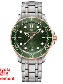PAGANI DESIGN Orologio subacqueo automatico di lusso verde da uomo, Nuova collezione, Orologio meccanico MIYOTA 8215 da uomo, Spedizione locale
