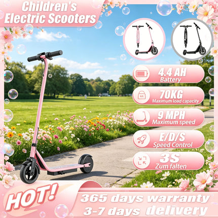 EU Stock 250W Children's Electric Scooter 9 MPH IPX4 Water Resistance Max Load 70 Kg Weighs Only 7.25 Kg A Sturdy Lightweight And Foldable Children's Electric Scooter