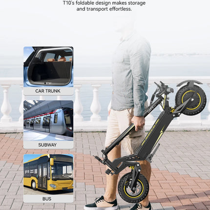 Scooter elettrico per adulti con pneumatici fuoristrada da 11 pollici, oot10 900W 48V, batteria da 13,5 Ah, display a LED.
