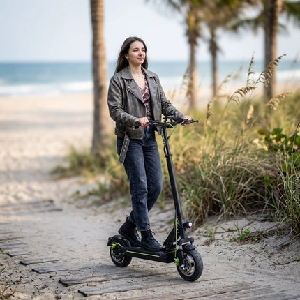 Monopattino Elettrico Adulto, Scooter Elettrico Pieghevole, Velocità Fino a 24.9 Km/h, 40Km di Autonomia, 10" Pneumatici Solidi, Carico massimo 120 kg, Doppia frenata
