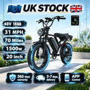 EU Stock 1500W High Power E-Bike Dual Disc Brake Bright Headlight 20 Inch Shock Absorb Tires Comfort Ride For Adult Campus Daily Travel