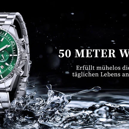 SAPPHERO Orologio Uomo Quarzo Lusso Cronografo Sport Acciaio Inossidabile Impermeabile 50M Data Luminoso Orologio Elegante Business
