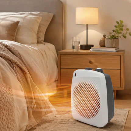 Extrahouse-2000W Portable Fan Heater with Copper Motor, 2 Heat Levels, Cold Air Function and Overheat Protection