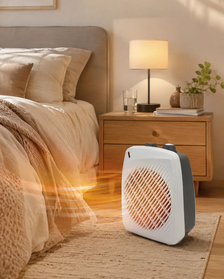 Extrahouse-2000W Portable Fan Heater with Copper Motor, 2 Heat Levels, Cold Air Function and Overheat Protection